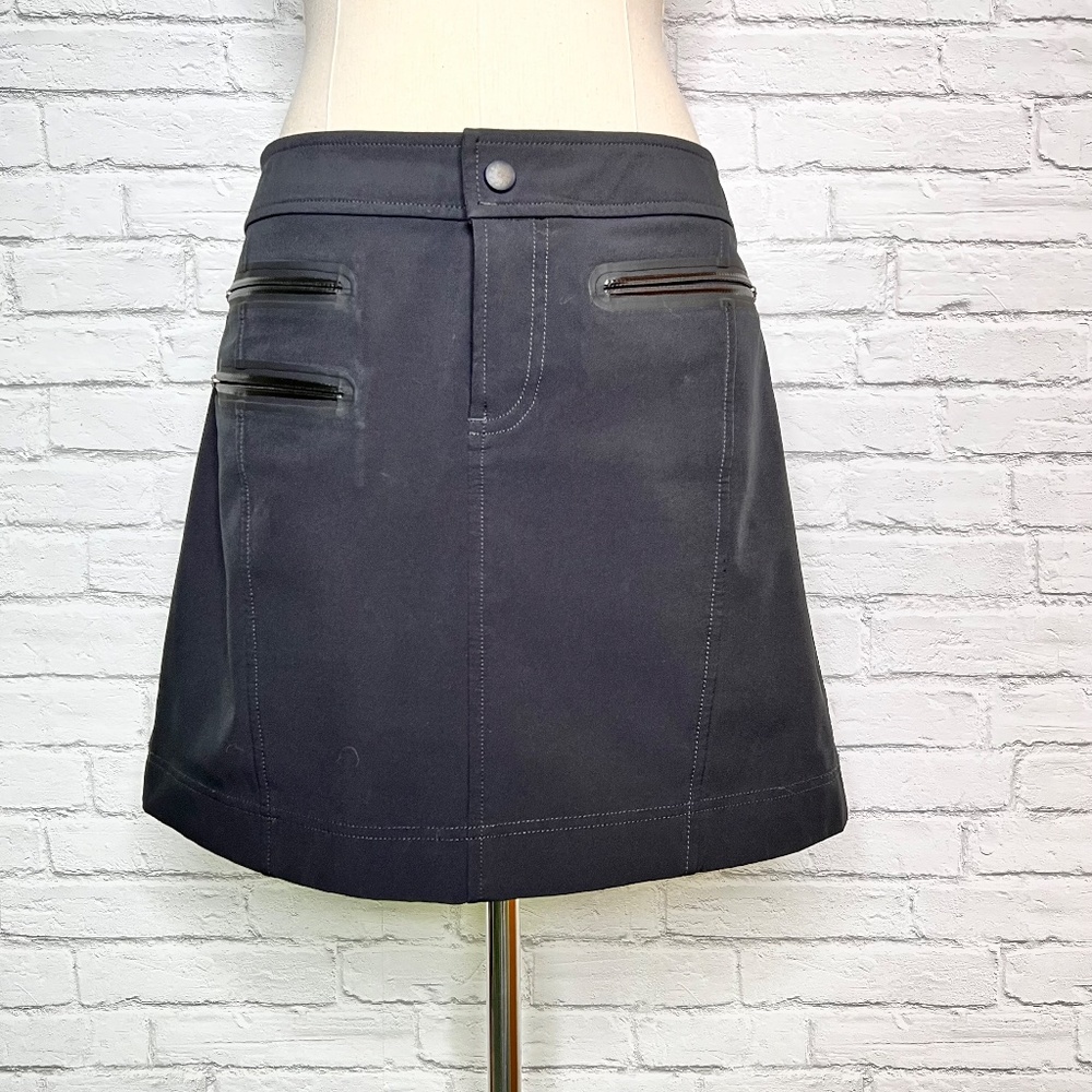Athleta Black Fleece Lined Skirt, Size 6